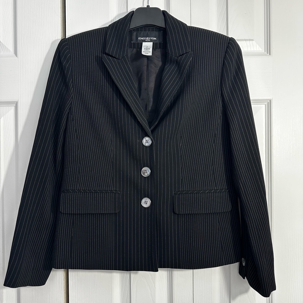 Jones New York Black Striped Women's Blazer